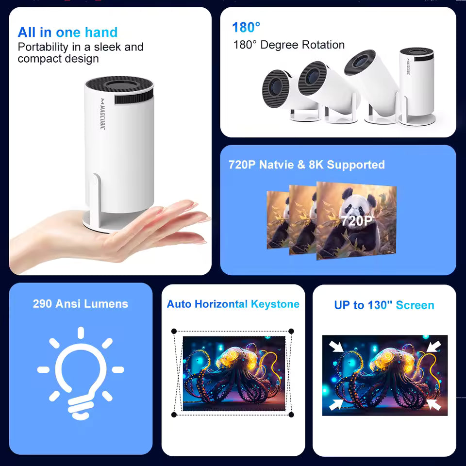 Atmose Ambiance Projector — Cozy Fireplace, Dreamy Scenery & Starry Sky Vibes